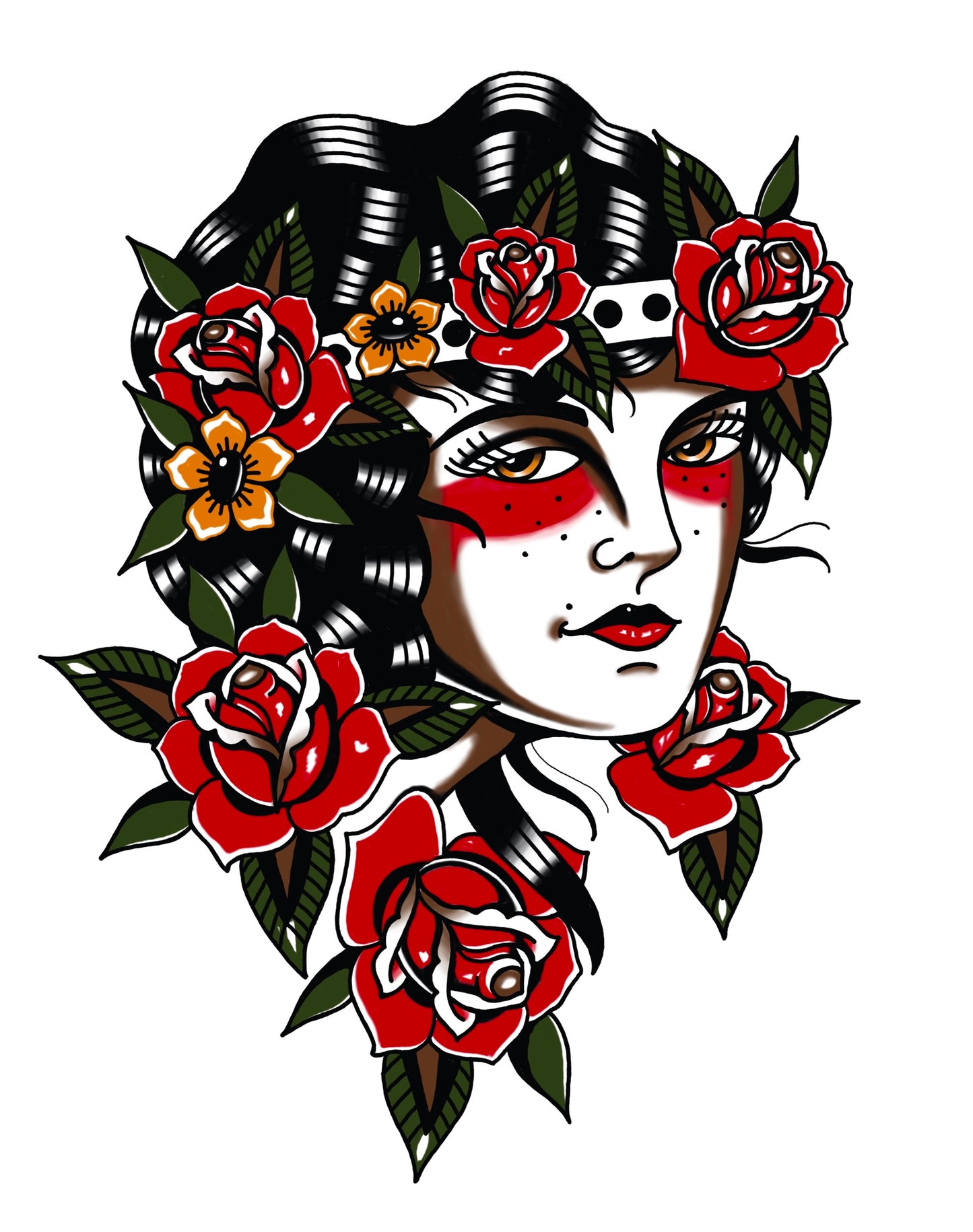 Girl head crew neck